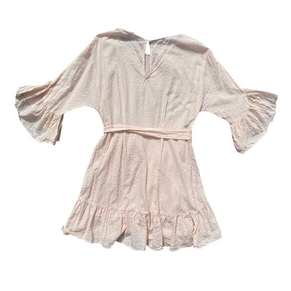 ASTR the Label Blush Pink Ruffle Bell Sleeve Faux Wrap Mini Dress - Size Medium - Picture 6 of 12
